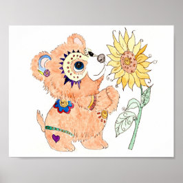 ヒスパニックフォークアートベビーベア ポスター