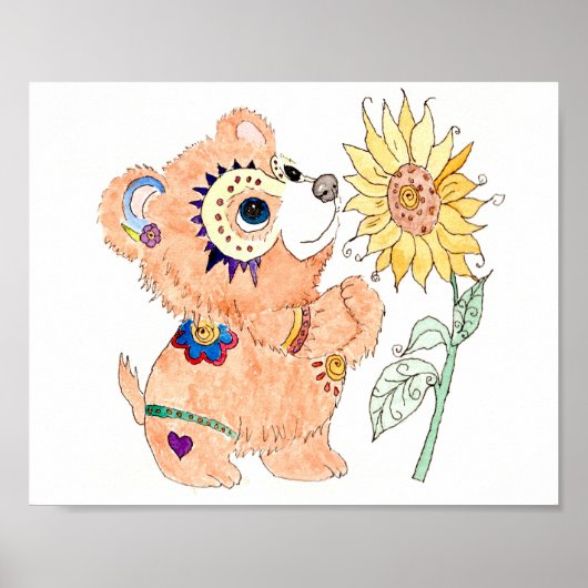 ヒスパニックフォークアートベビーベア ポスター (正面)