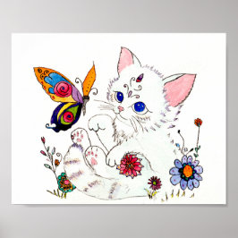 ヒスパニックフォークアート子猫 ポスター