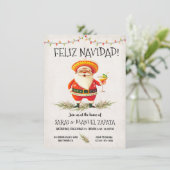 ヒスパニックメキシコサンタクロースFeliz Navidadパーティー 招待状 (スタンド正面)