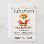 ヒスパニックメキシコサンタクロースFeliz Navidadパーティー 招待状 (正面)