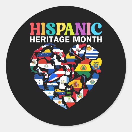 ヒスパニック伝統の月のフラグ彼ヒスパニックの国 ラウンドシール (正面)