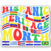 ヒスパニック伝統カラフル月語タイポグラフィ シール (正面)