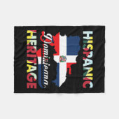 ヒスパニック伝統カ月ドミニカ共和国国旗Do フリースブランケット (正面(横))