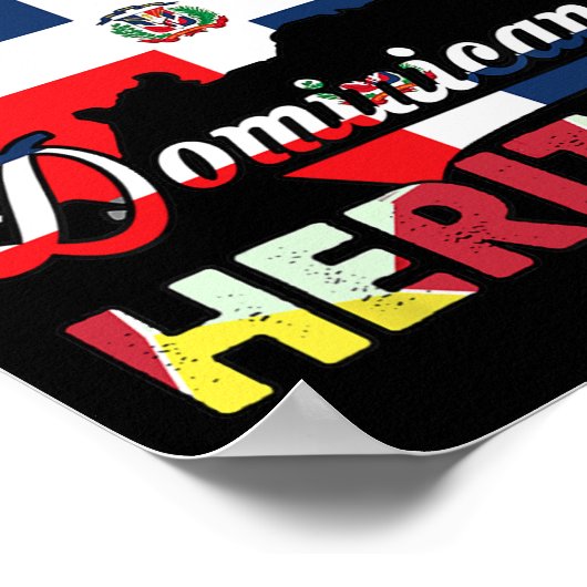 ヒスパニック伝統カ月ドミニカ共和国国旗Do ポスター (角)