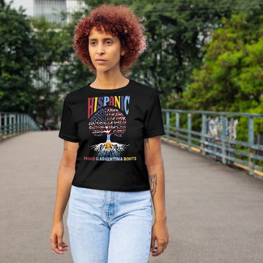 ヒスパニック伝統カ誇りを持った月アルゼンチンの根 Tシャツ