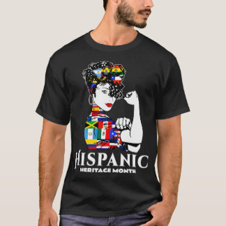 ヒスパニック伝統ヶ月女性ラティーノカントリーFla Tシャツ