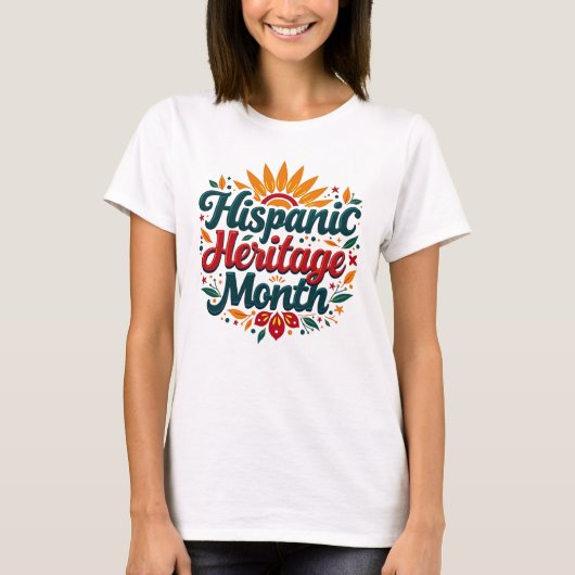ヒスパニック伝統月お祝いカラフルT Tシャツ (正面)