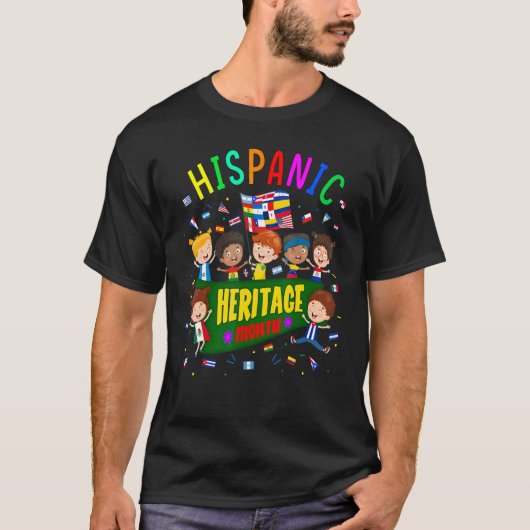 ヒスパニック伝統月お祝い子供へすべてF Tシャツ (正面)