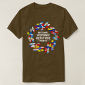 ヒスパニック伝統月すべてのラティーノ国国旗 Tシャツ (デザイン正面)