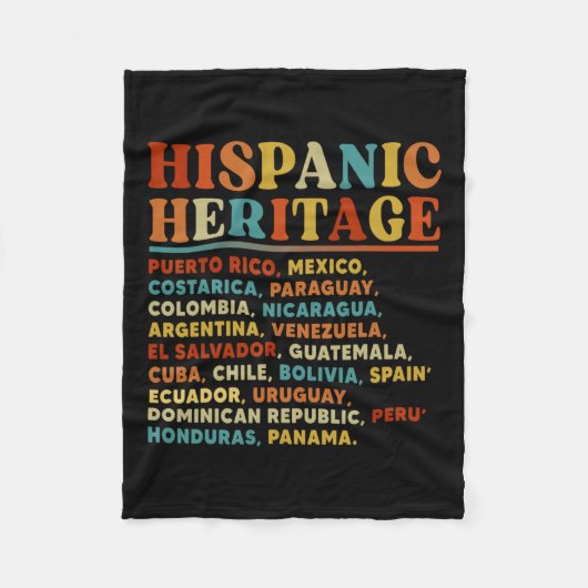 ヒスパニック伝統月すべてのラテン諸国ラティーノ フリースブランケット (正面)