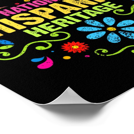 ヒスパニック伝統月すべての国ハート手 ポスター (角)