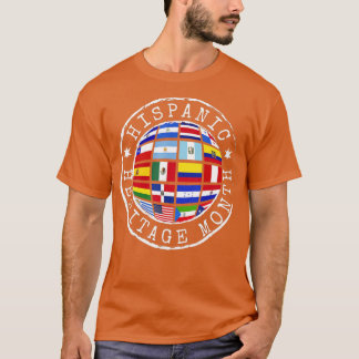 ヒスパニック伝統月スタンプLatino Countries Fla Tシャツ