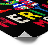 ヒスパニック伝統月ハンドプリントラティノの国々 ポスター (角)