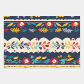 ヒスパニック伝統月フォークアートパターン（の模様が）ある ラッピングペーパーシート (正面2)