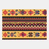 ヒスパニック伝統月フォークアートパターン（の模様が）ある ラッピングペーパーシート (正面)