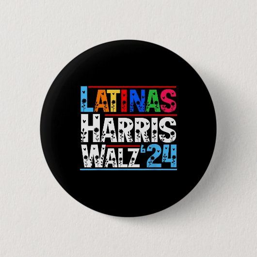 ヒスパニック伝統月フローララティナスFor Harris 缶バッジ (正面)