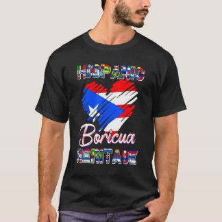 ヒスパニック伝統月プエルトリコ国旗Boricua Tシャツ