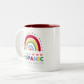 ヒスパニック伝統月ボホレインボー&フラッグ ツートーンマグカップ (正面左)
