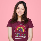 ヒスパニック伝統月ボホレインボー&フラッグ トライブレンドTシャツ