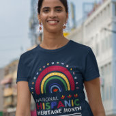 ヒスパニック伝統月ボホレインボー&フラッグ Tシャツ