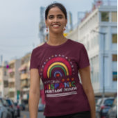 ヒスパニック伝統月ボホレインボー&フラッグ Tシャツ