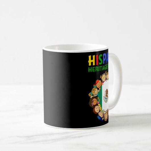 ヒスパニック伝統月メキシコキッズボーイズガールズ コーヒーマグカップ (正面右)