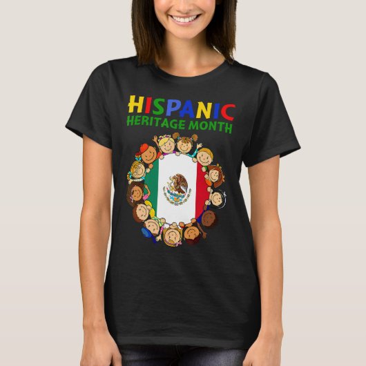 ヒスパニック伝統月メキシコキッズボーイズガールズ Tシャツ (正面)