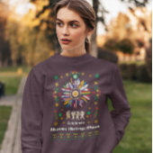 ヒスパニック伝統月ラティーノフラッグスサンフラワーデ スウェットシャツ