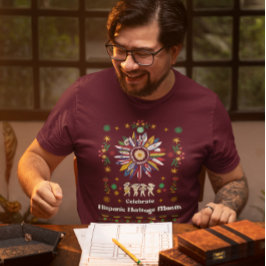 ヒスパニック伝統月ラティーノフラッグスサンフラワーデ Tシャツ