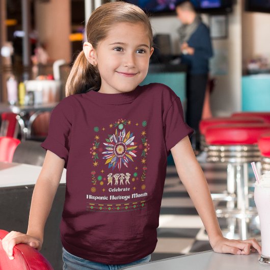 ヒスパニック伝統月ラティーノフラッグスサンフラワーデ Tシャツ