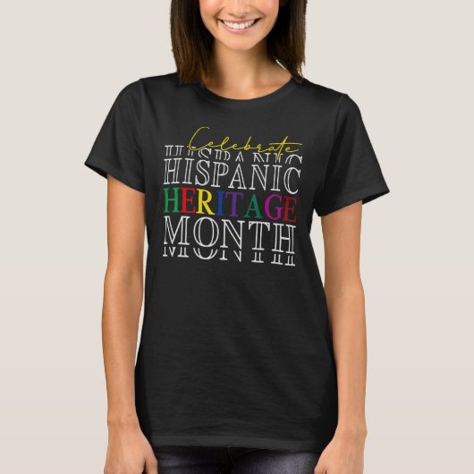ヒスパニック伝統月ラティーノ伝統月Hisp Tシャツ (正面)