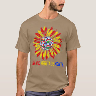ヒスパニック伝統月ラティーノ国フラッグスサン Tシャツ