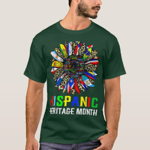 ヒスパニック伝統月ラティーノ国フラッグスサン Tシャツ