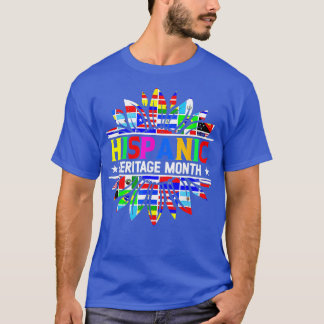 ヒスパニック伝統月ラティーノ国フラッグスサン Tシャツ