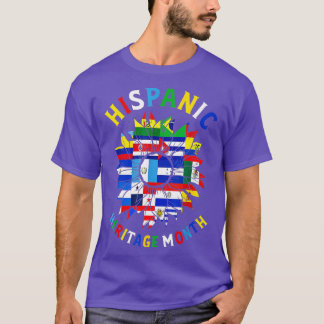 ヒスパニック伝統月ラティーノ国フラッグスサン Tシャツ