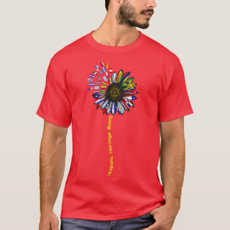 ヒスパニック伝統月ラティーノ国フラッグスサン Tシャツ