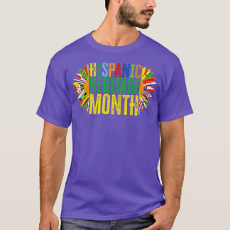 ヒスパニック伝統月ラティーノ国フラッグスサン Tシャツ
