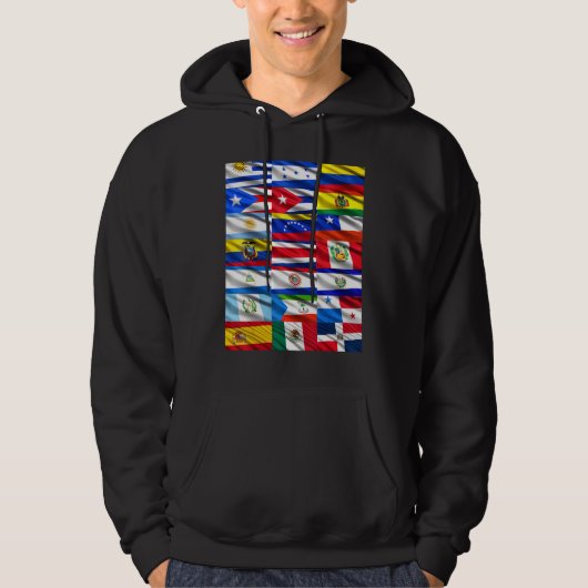 ヒスパニック伝統月ラティーノ国国旗 パーカ (正面)