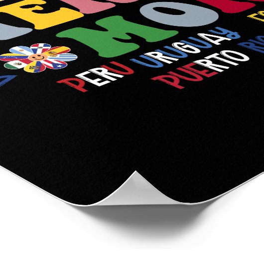 ヒスパニック伝統月ラテンの国の名前 ポスター (角)