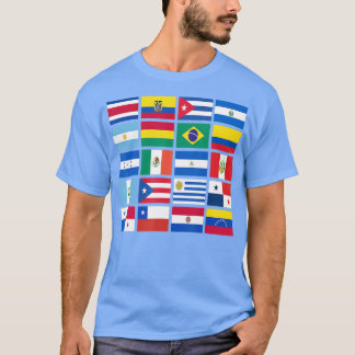 ヒスパニック伝統月ラテン国旗すべての国 Tシャツ