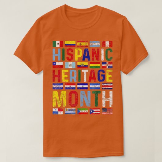 ヒスパニック伝統月ヴィンテージラティーノ国F Tシャツ (デザイン正面)