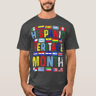 ヒスパニック伝統月ヴィンテージラティーノ国F Tシャツ