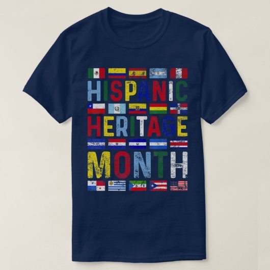 ヒスパニック伝統月ヴィンテージラティーノ国F Tシャツ (デザイン正面)
