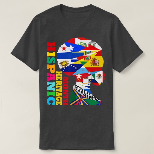 ヒスパニック伝統月国ラティーノ国旗 Tシャツ (デザイン正面)