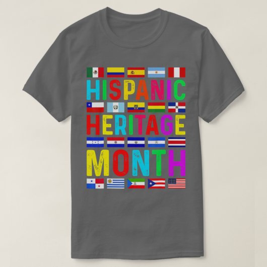 ヒスパニック伝統月国立ラティーノ諸国 Tシャツ (デザイン正面)