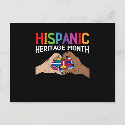 ヒスパニック伝統月手ハートフラグ ポストカード (正面)