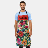 ヒスパニック伝統月花 エプロン (着用した状態)