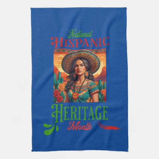 ヒスパニック伝統月 キッチンタオル (縦)