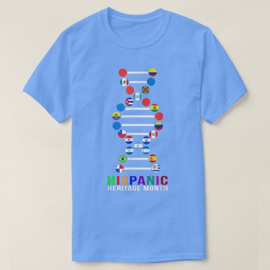ヒスパニック伝統月DNAラテン系の国 Tシャツ (デザイン正面)